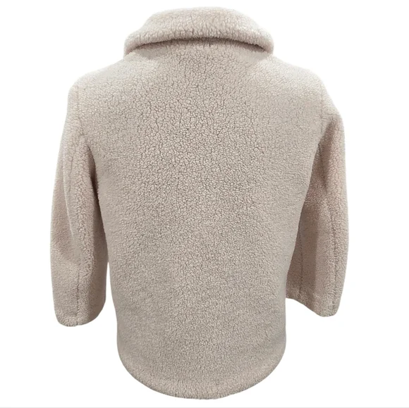 MANGO Faux Shearling Girl Coat Ivory Size 9 - Picture 5 of 6